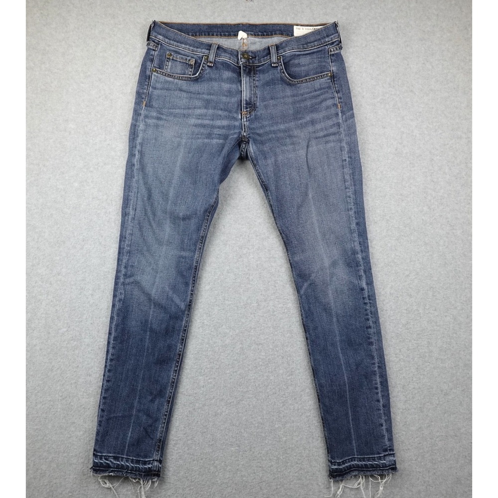 Rag & Bone Jeans Women's Dre 30x29 Blue Raw Hem Cooper Wash Cut 16598 USA